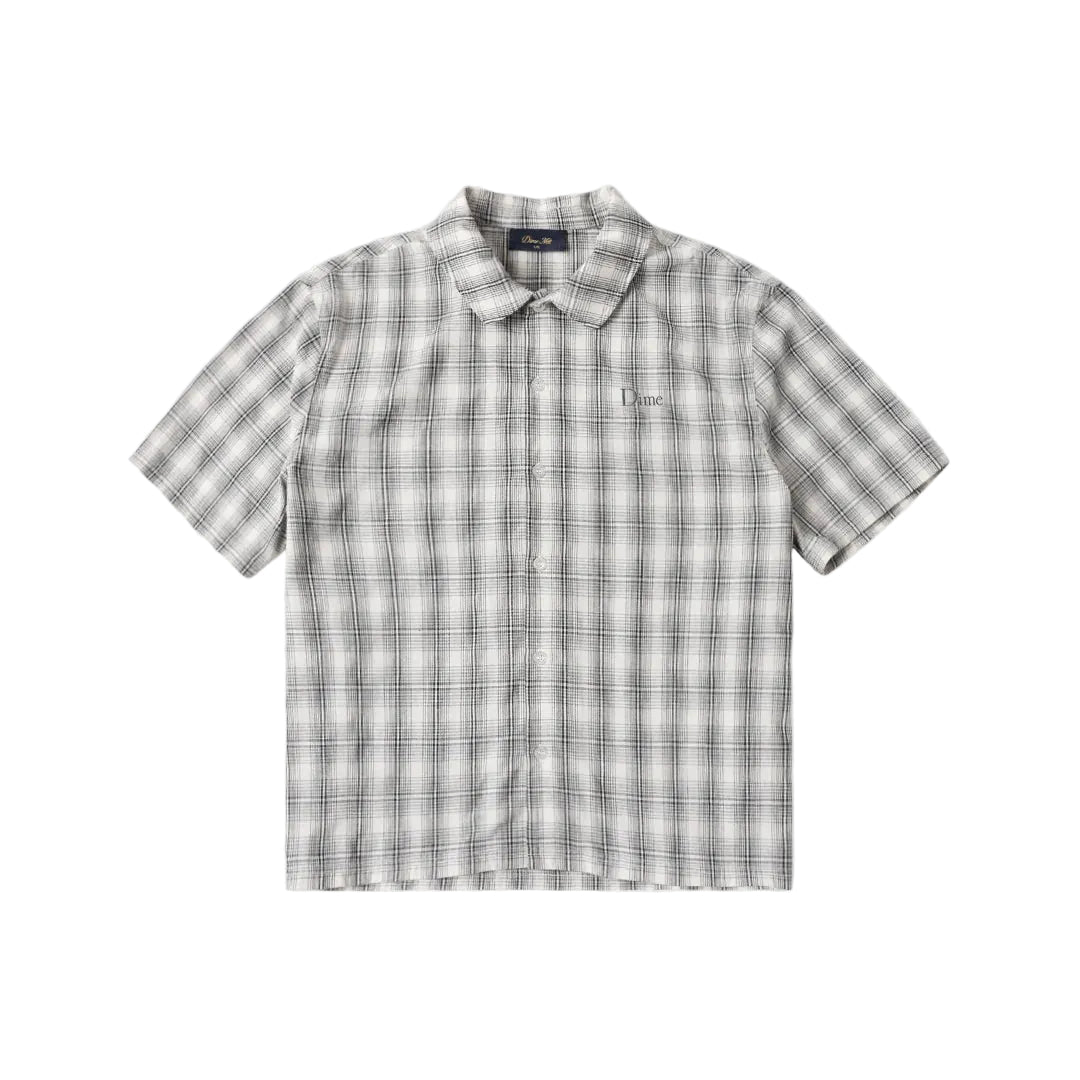 Dime Plaid Button Up Shirt in Gray - Goodnews Skateshop