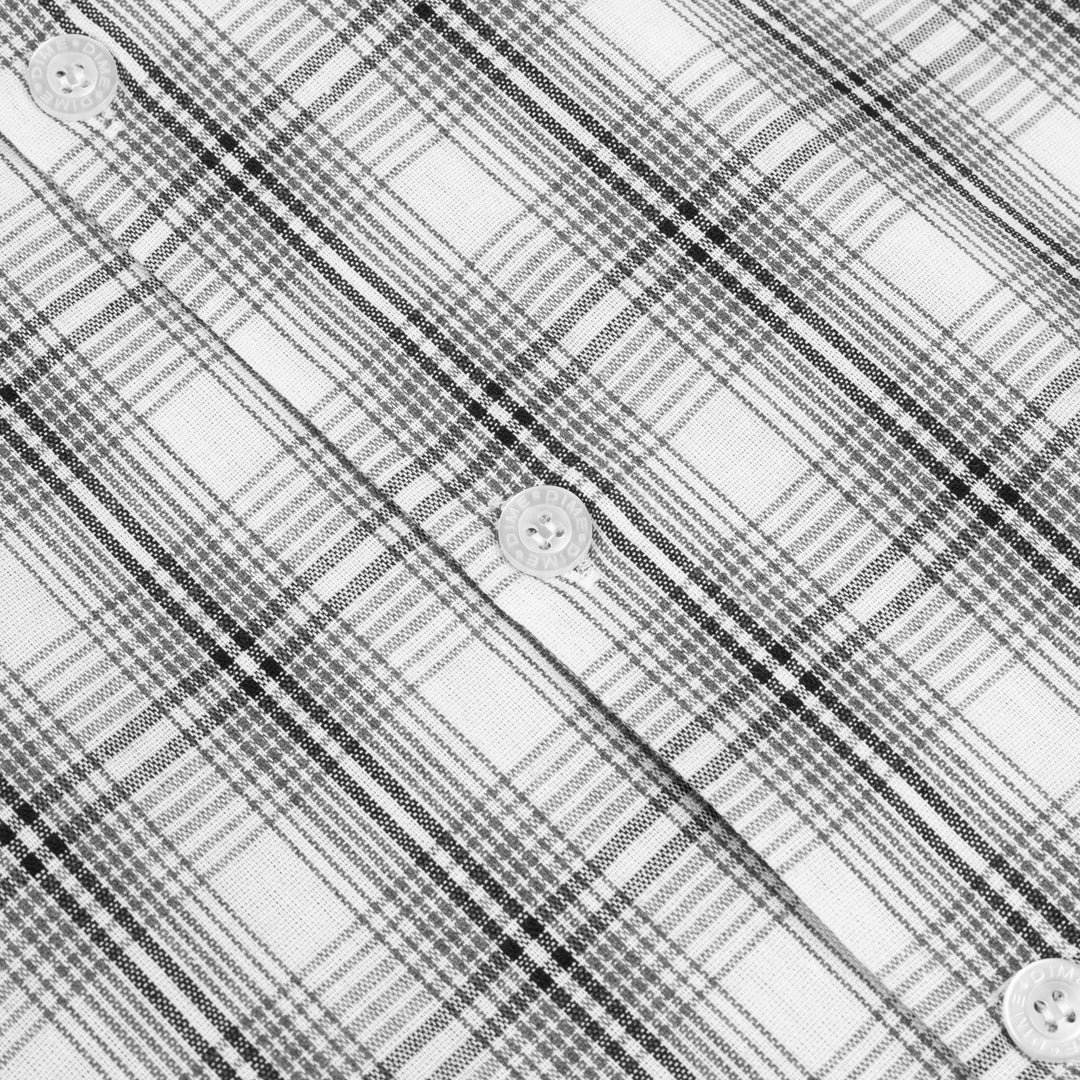 Dime Plaid Button Up Shirt in Gray - Goodnews Skateshop