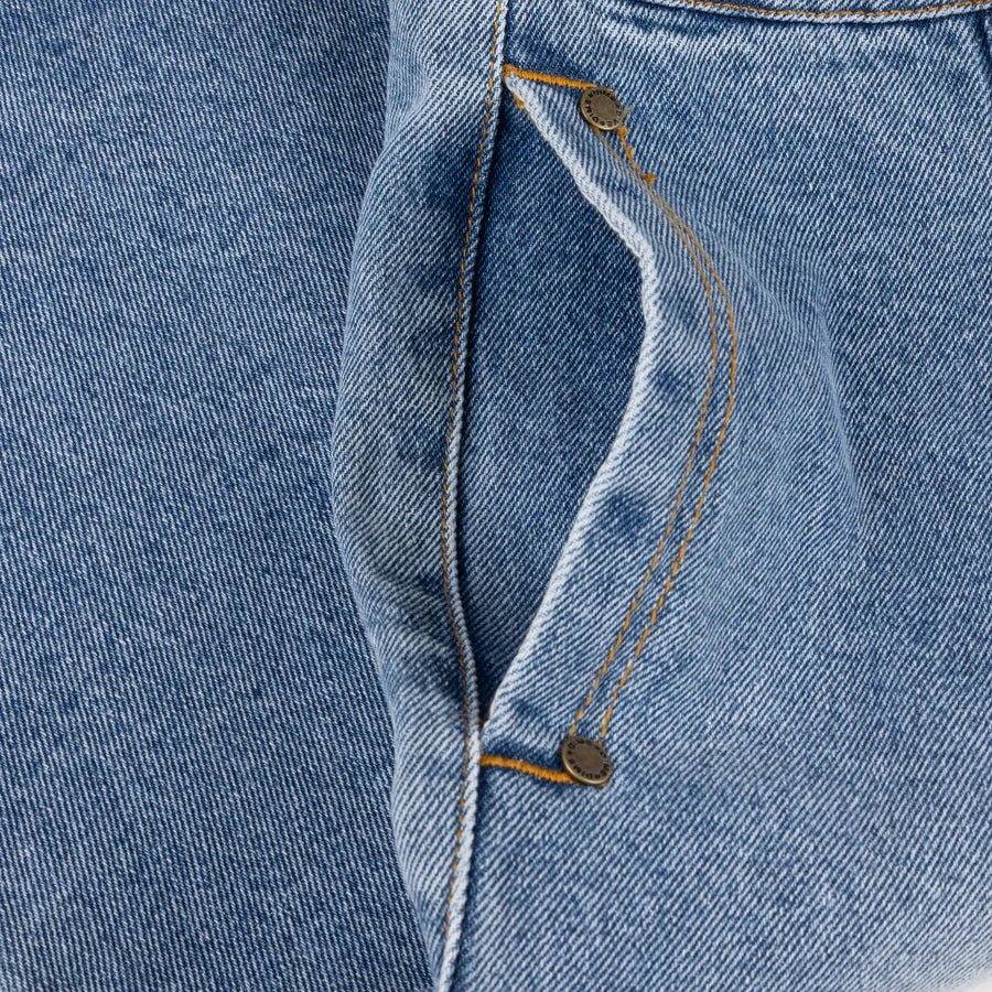 Dime Pleated Denim Shorts in Blue Washed - Goodnews Skateshop