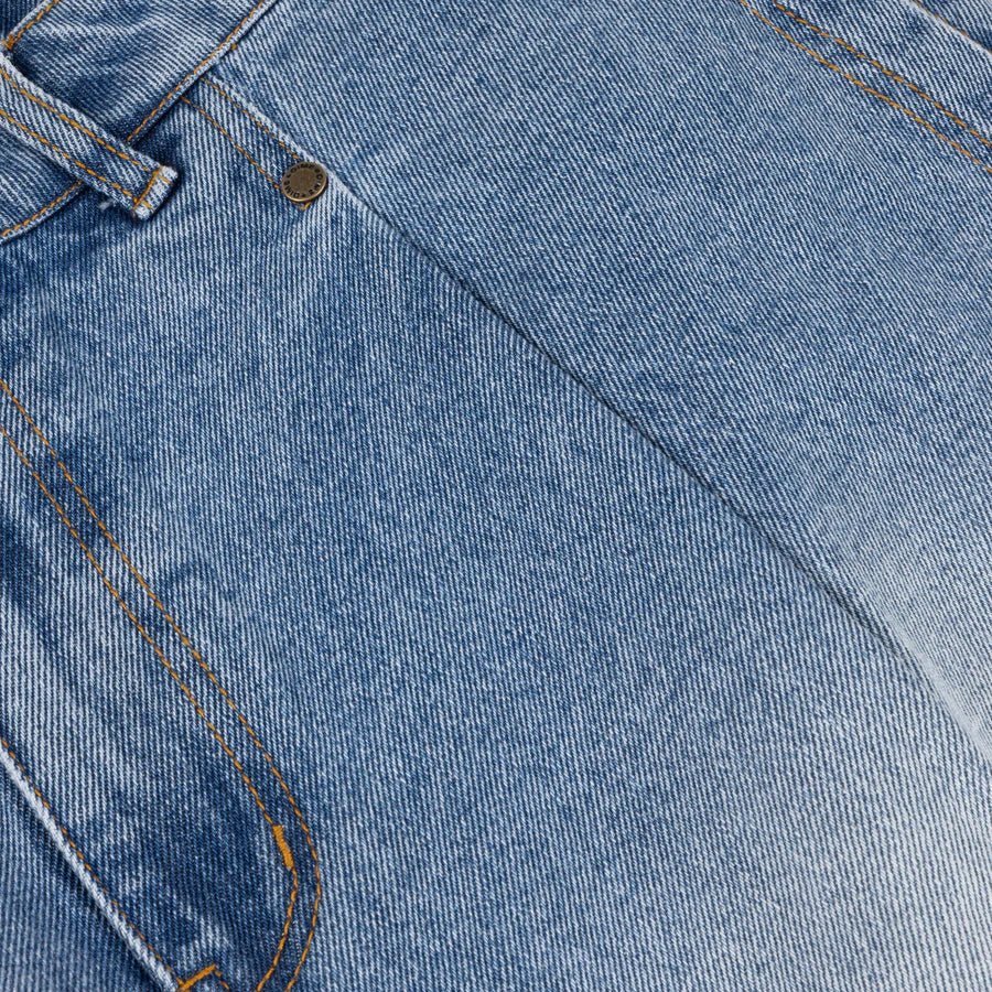 Dime Pleated Denim Shorts in Blue Washed - Goodnews Skateshop