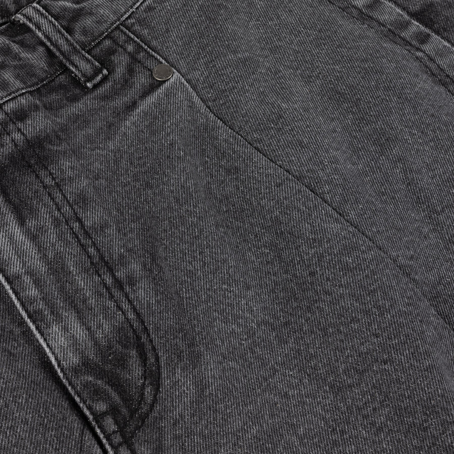 Dime Pleated Denim Shorts in Faded Black - Goodnews Skateshop