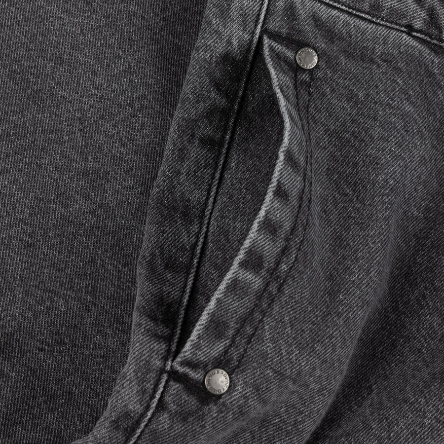 Dime Pleated Denim Shorts in Faded Black - Goodnews Skateshop