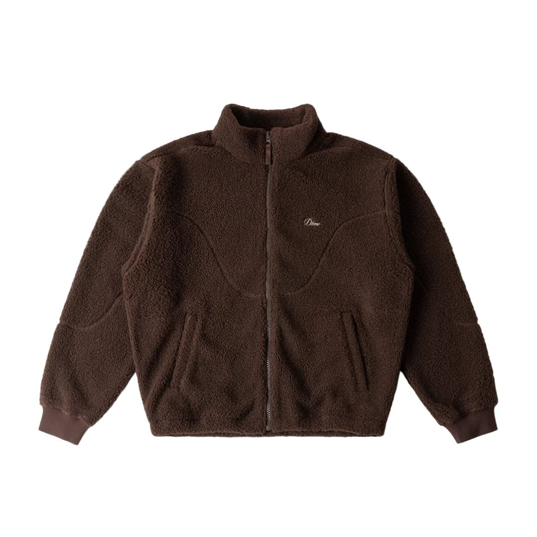 Dime Polar Fleece Sherpa Zip in Brown - Goodnews Skateshop