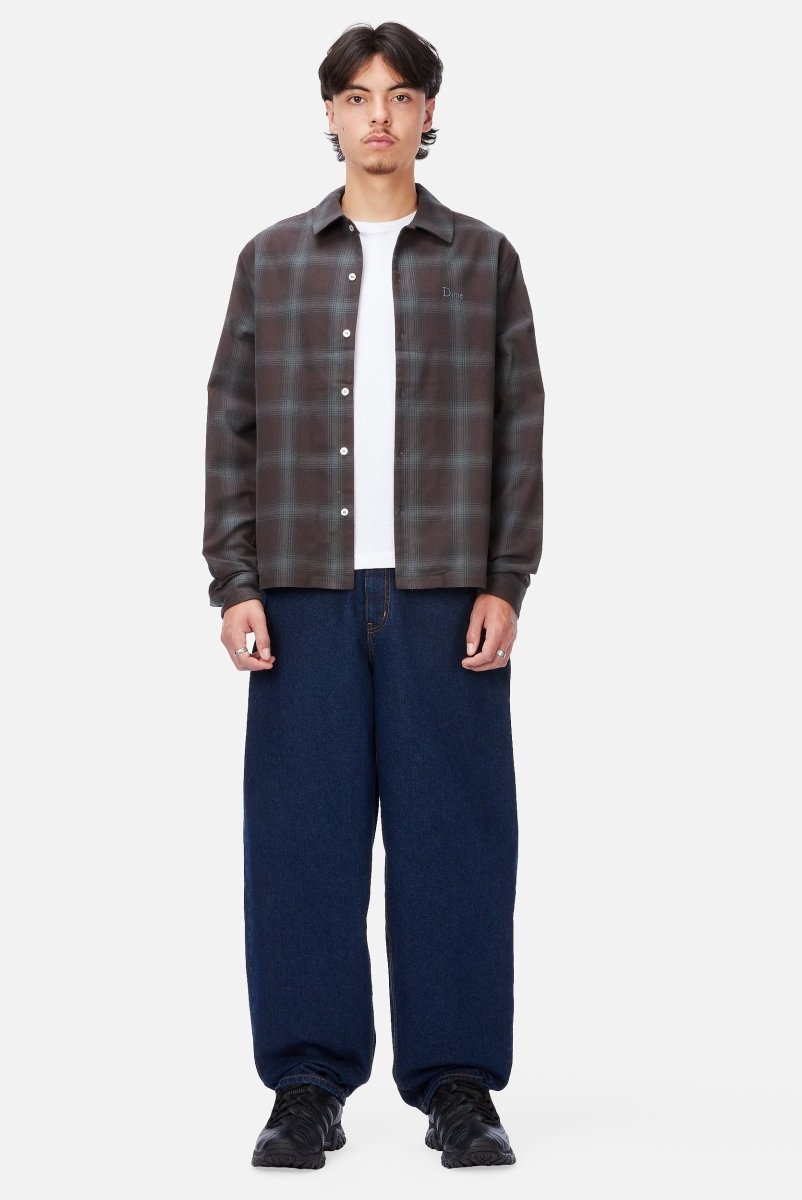 Dime Premium Flannel Shirt in Bordeaux - Goodnews Skateshop