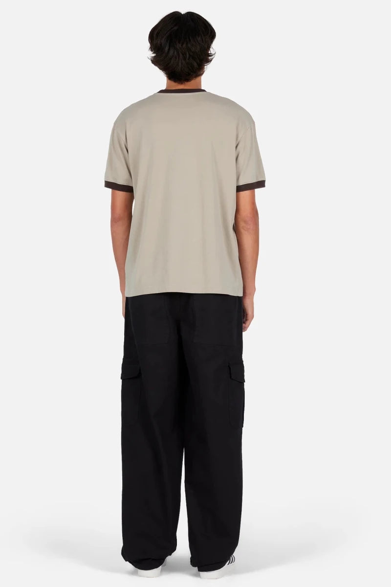 Dime Space Ringer T-Shirt in Sage - Goodnews Skateshop