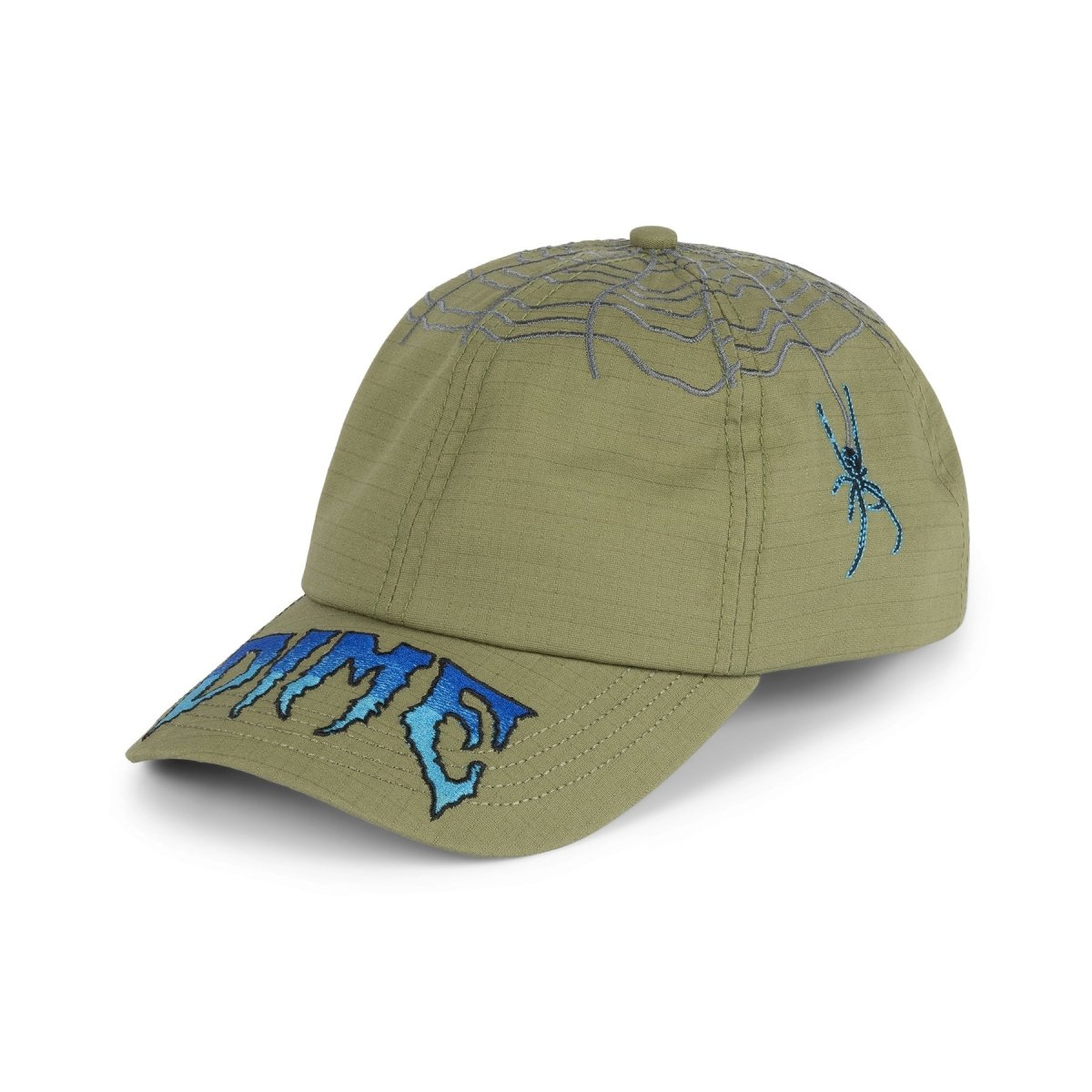 Dime Spider Low Pro Cap in Army Green - Goodnews Skateshop