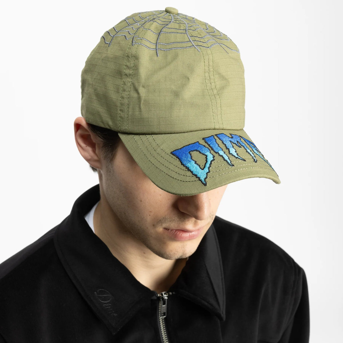 Dime Spider Low Pro Cap in Army Green - Goodnews Skateshop