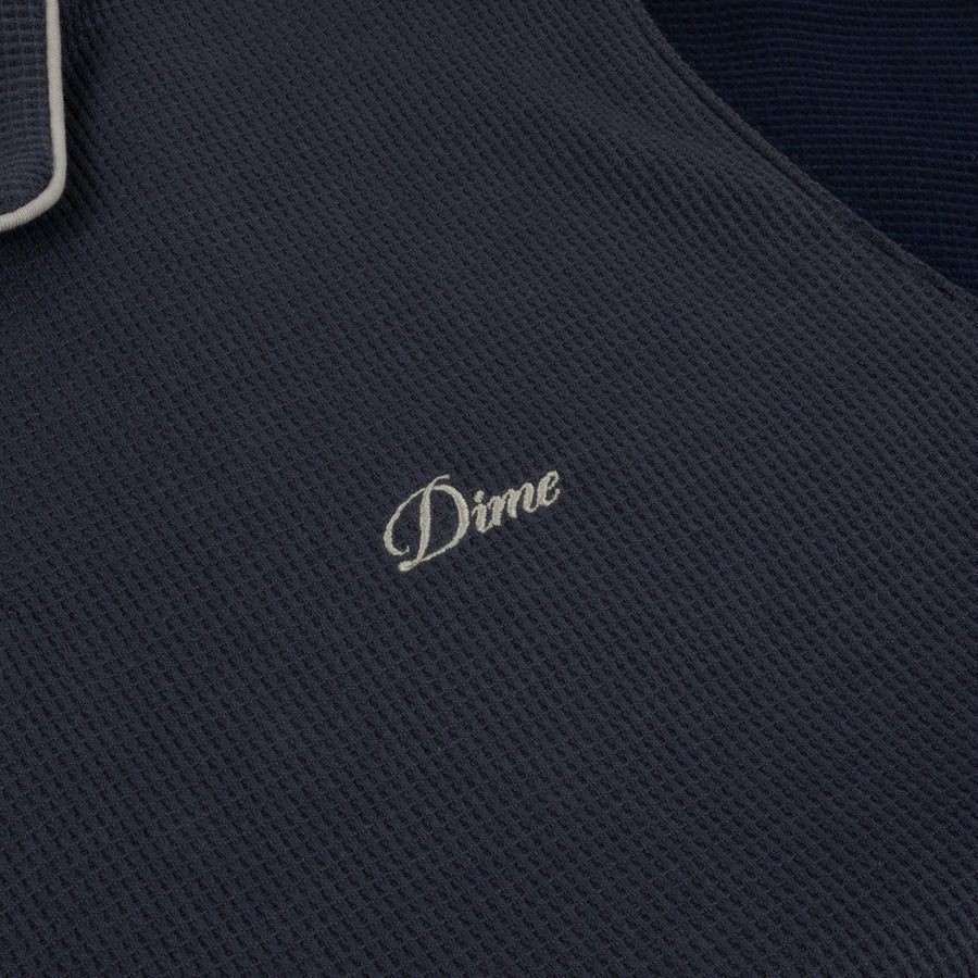 Dime Waffle Polo in Indigo - Goodnews Skateshop