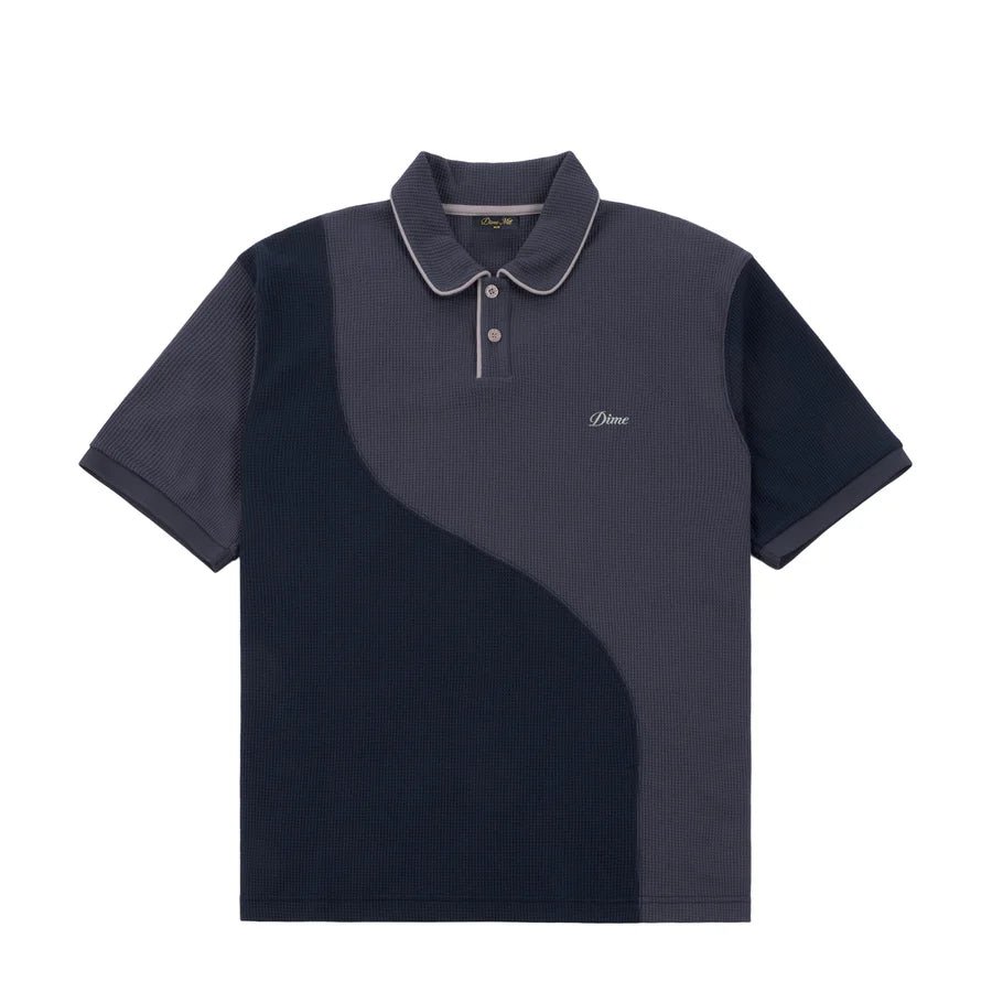 Dime Waffle Polo in Indigo - Goodnews Skateshop