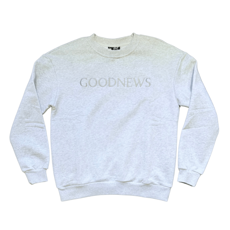 Goodnews Embroidered Crew Crewneck in Gray - Goodnews Skateshop