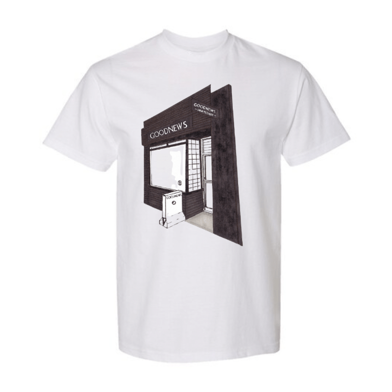 Goodnews Facade T-Shirt in White - Goodnews Skateshop