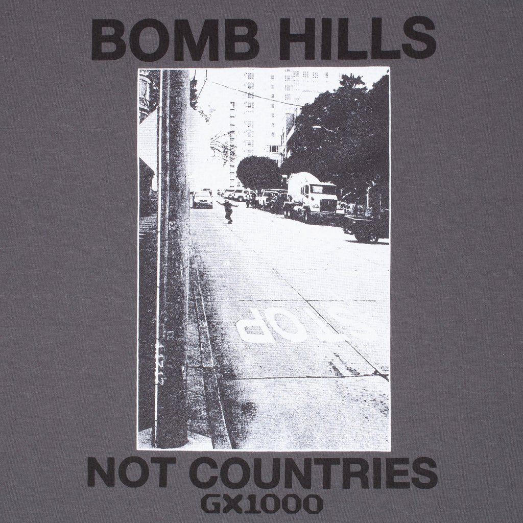 GX1000 Bomb Hills T-Shirt in Charcoal - Goodnews Skateshop