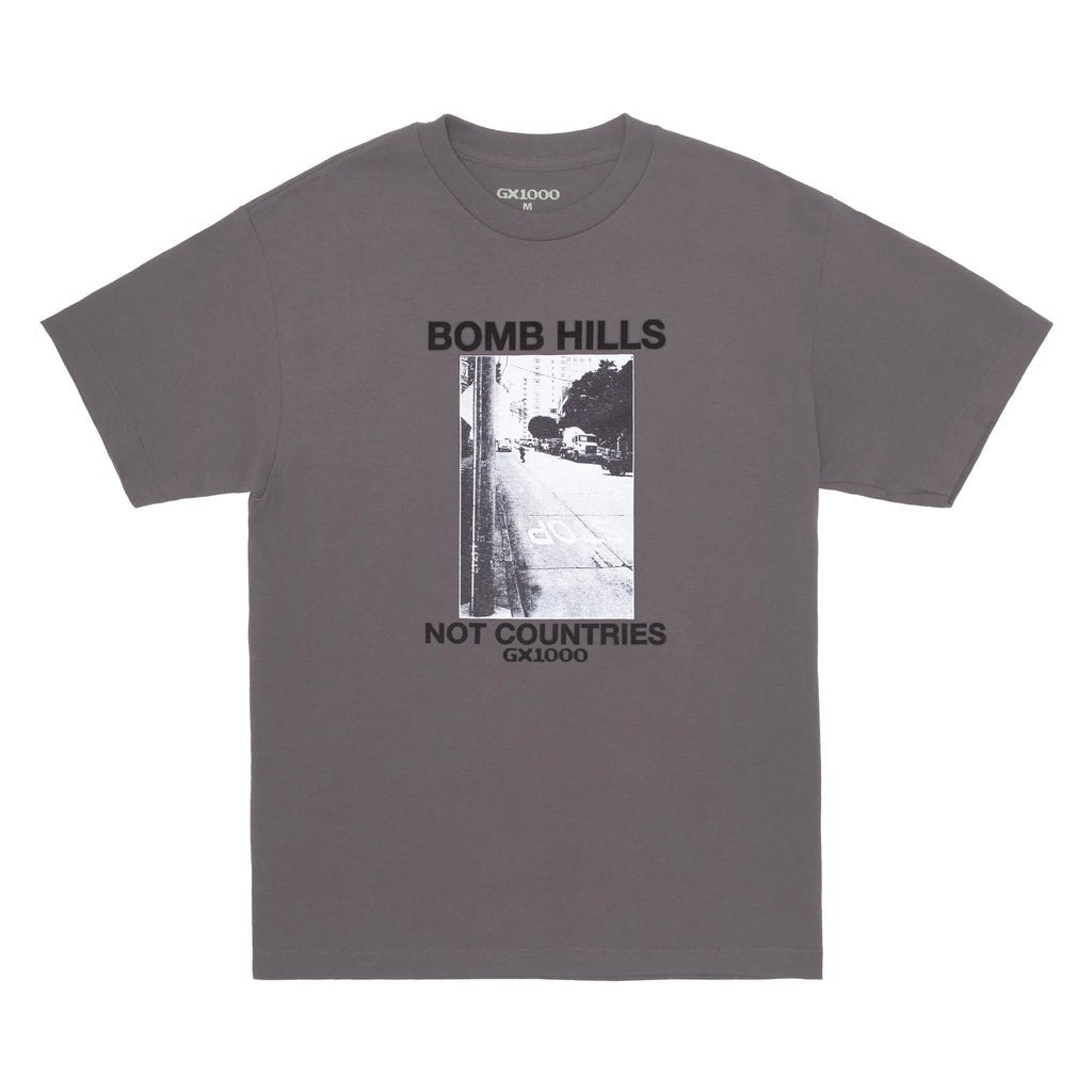 GX1000 Bomb Hills T-Shirt in Charcoal - Goodnews Skateshop