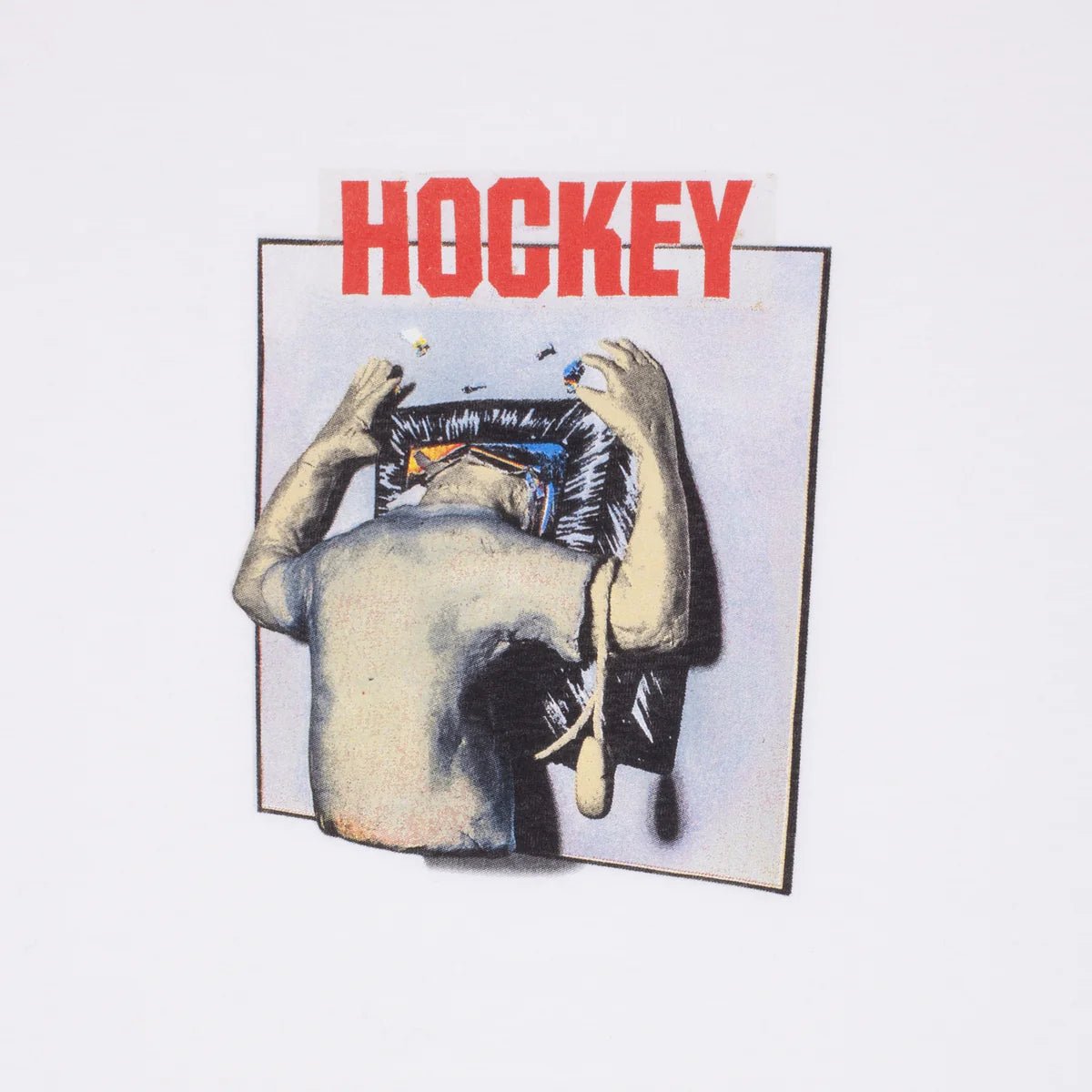Hockey Screen Time T - Shirt in White - Goodnews Skateshop