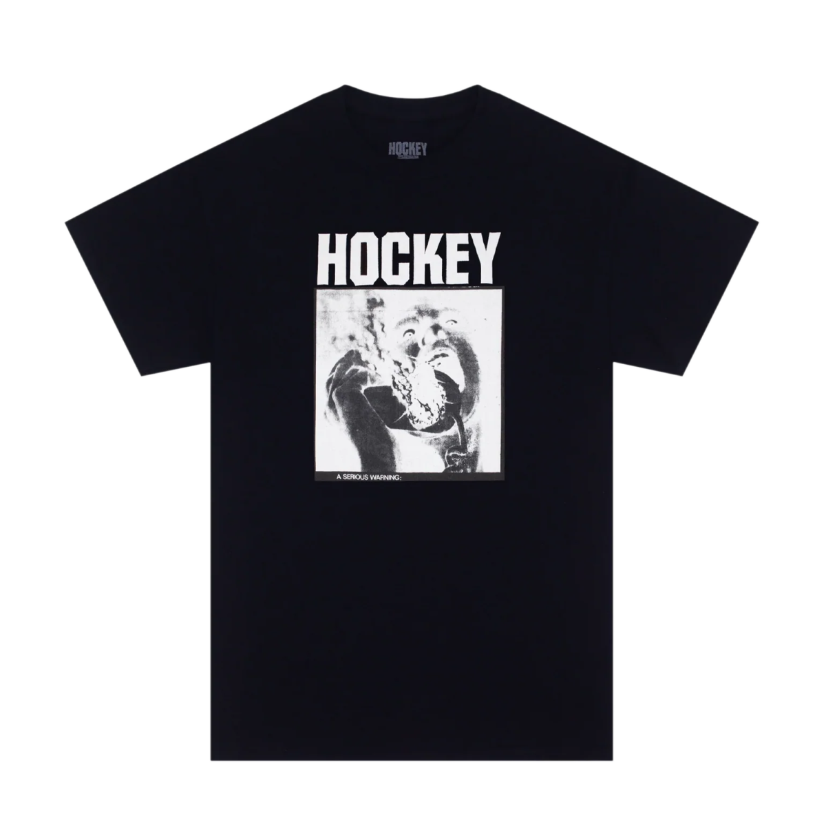 Hockey Serious Warning T-Shirt in Black - Goodnews Skateshop