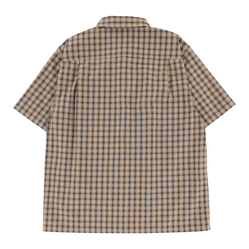 HUF Stretch Micro Plaid Shirt in Clay - Goodnews Skateshop
