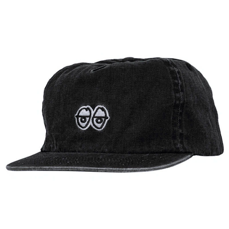 Krooked Eyes Snapback Hat in Washed Black - Goodnews Skateshop