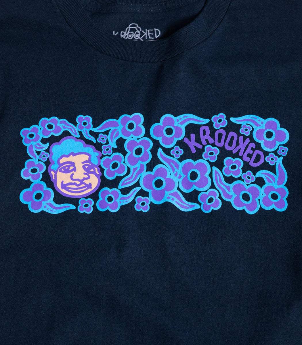 Krooked Sweatpants Redux T-Shirt in True Navy - Goodnews Skateshop