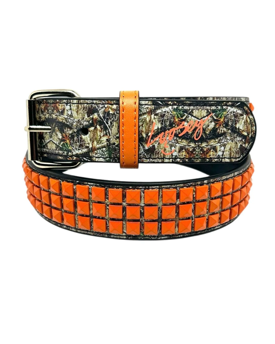 Loosey Camo Stud Belt in Orange - Goodnews Skateshop
