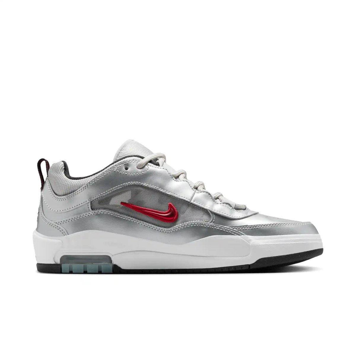 Nike SB Air Max Ishod PRM in Metallic Silver/Varsity Red - Goodnews Skateshop
