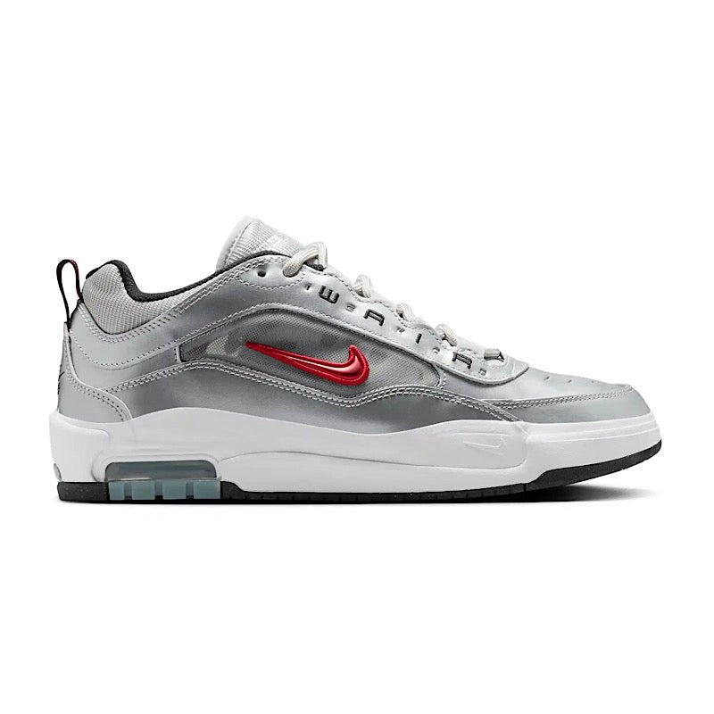 Nike SB Air Max Ishod PRM in Metallic Silver/Varsity Red - Goodnews Skateshop
