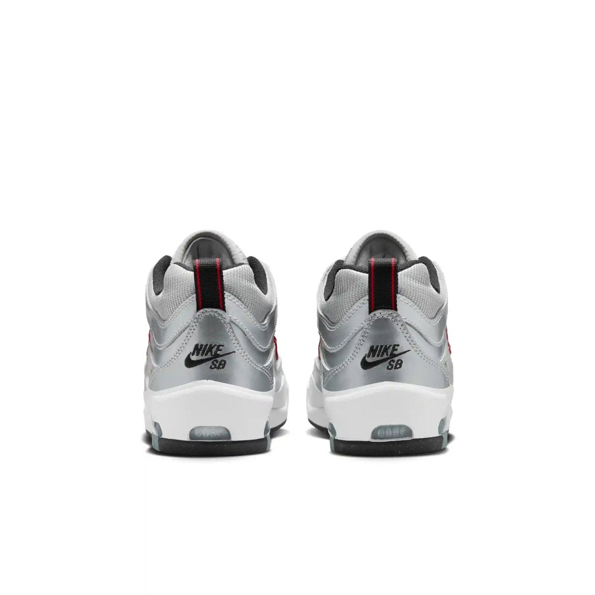 Nike SB Air Max Ishod PRM in Metallic Silver/Varsity Red - Goodnews Skateshop