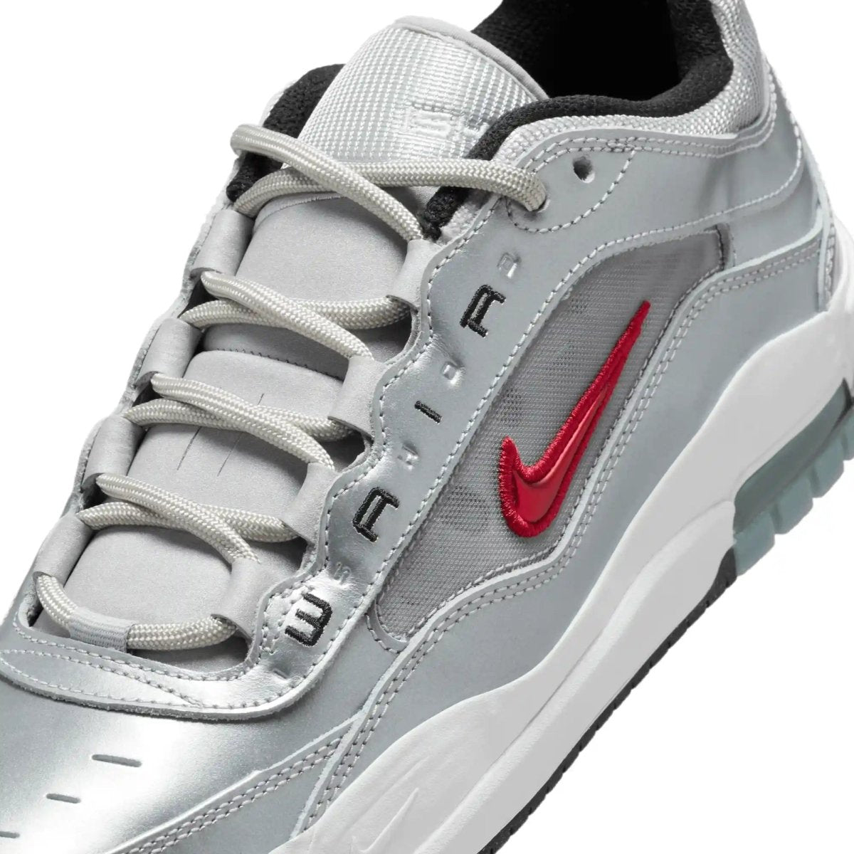 Nike SB Air Max Ishod PRM in Metallic Silver/Varsity Red - Goodnews Skateshop