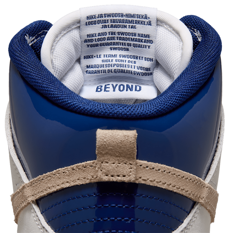Nike SB Dunk High Pro X Beyond Store in White/Ivory-Sand Dune-Blue Void - Goodnews Skateshop