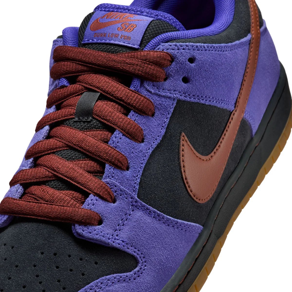 Nike SB Dunk Low Pro in Persian Violet/Cinnamon - Off Noir - Goodnews Skateshop