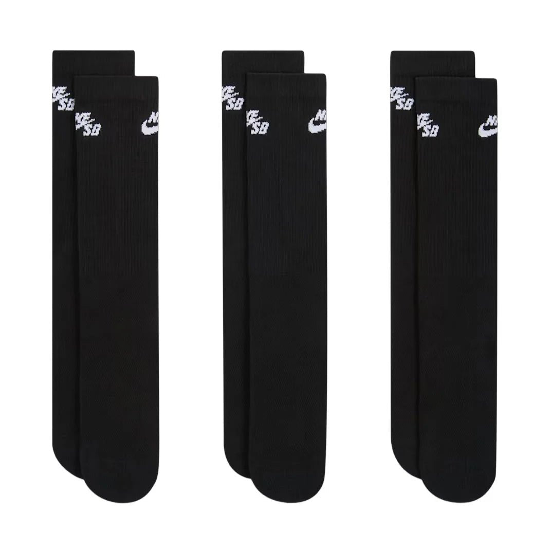 Nike SB Everyday Elevated Sock 3 Pack in Black - Goodnews Skateshop