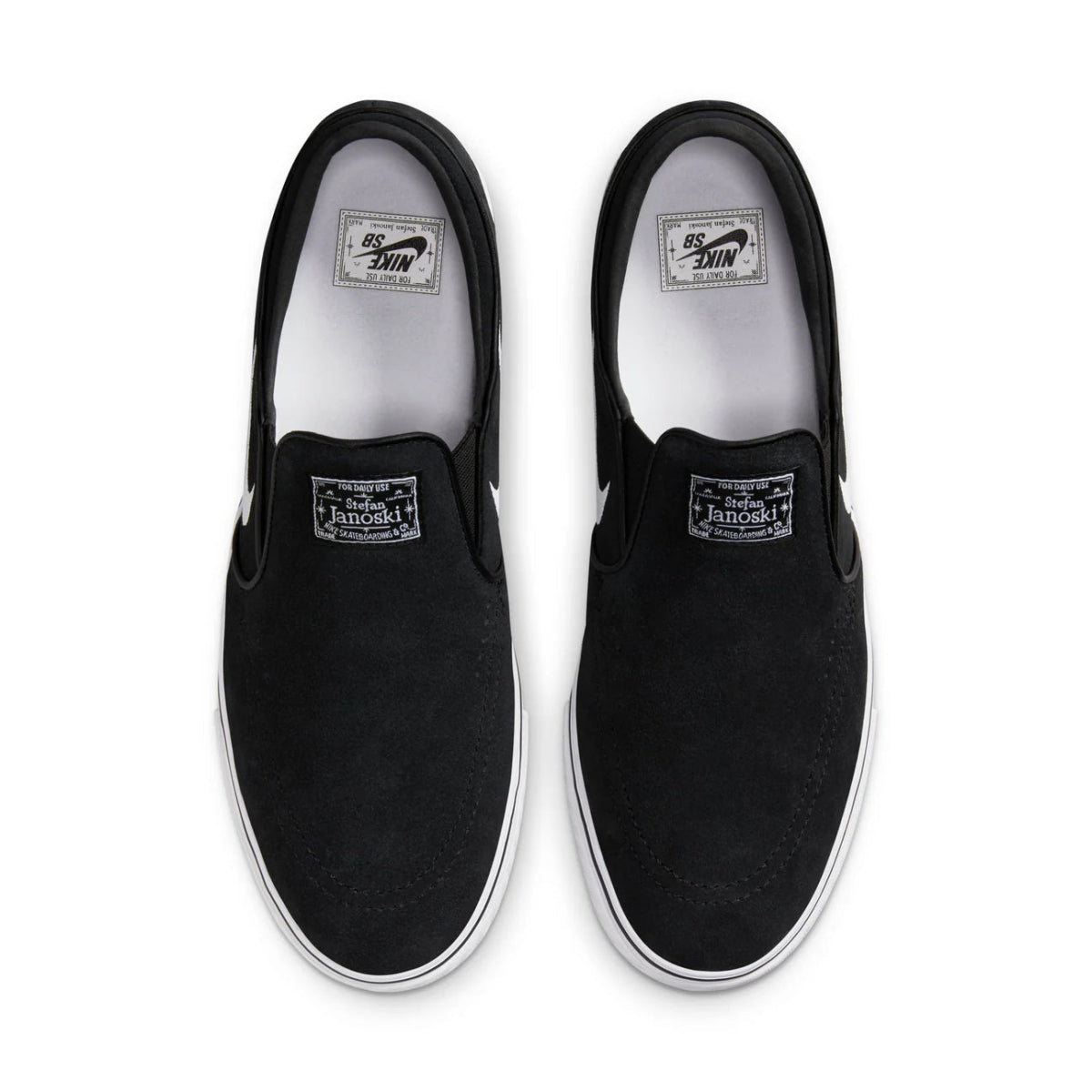 Nike SB Janoski+ Slip in Black/White-Black-Black - Goodnews Skateshop