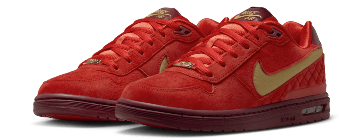 Nike SB Paul Rodriguez Zoom Air Low in Habanero Red/Club Gold - Team Red *PLEASE READ BELOW - Goodnews Skateshop