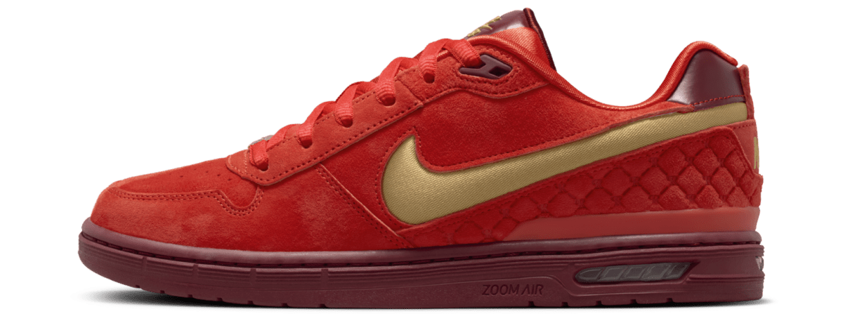 Nike SB Paul Rodriguez Zoom Air Low in Habanero Red/Club Gold - Team Red *PLEASE READ BELOW - Goodnews Skateshop