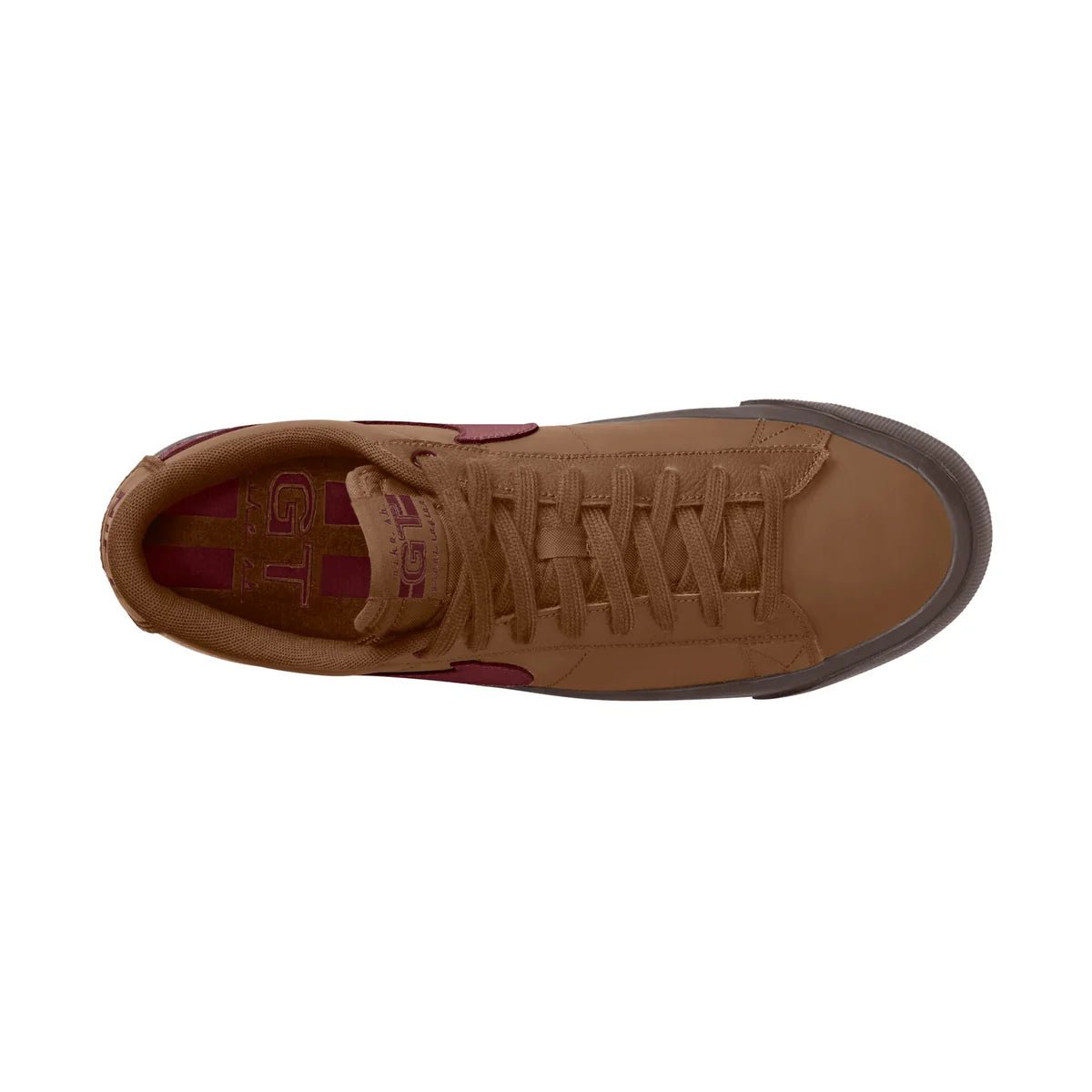 Nike SB Zoom Blazer Low Pro GT in Light British Tan/Dark Team Red - Goodnews Skateshop