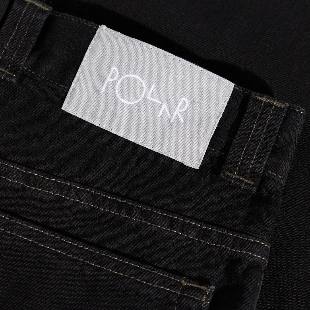 Polar 93 Jeans in Black/Dark Olive Stitching - Goodnews Skateshop