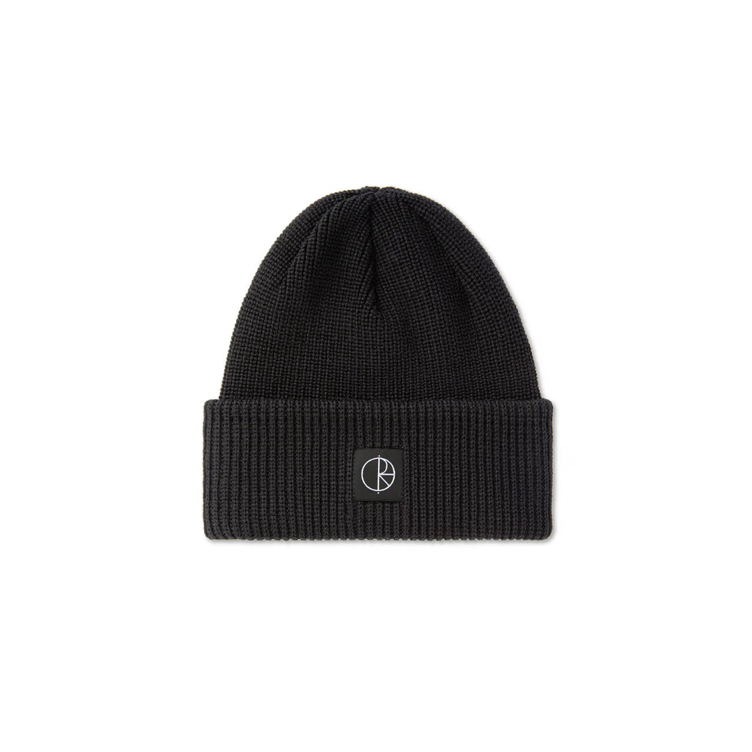 Polar Double Fold Merino Beanie in Black - Goodnews Skateshop