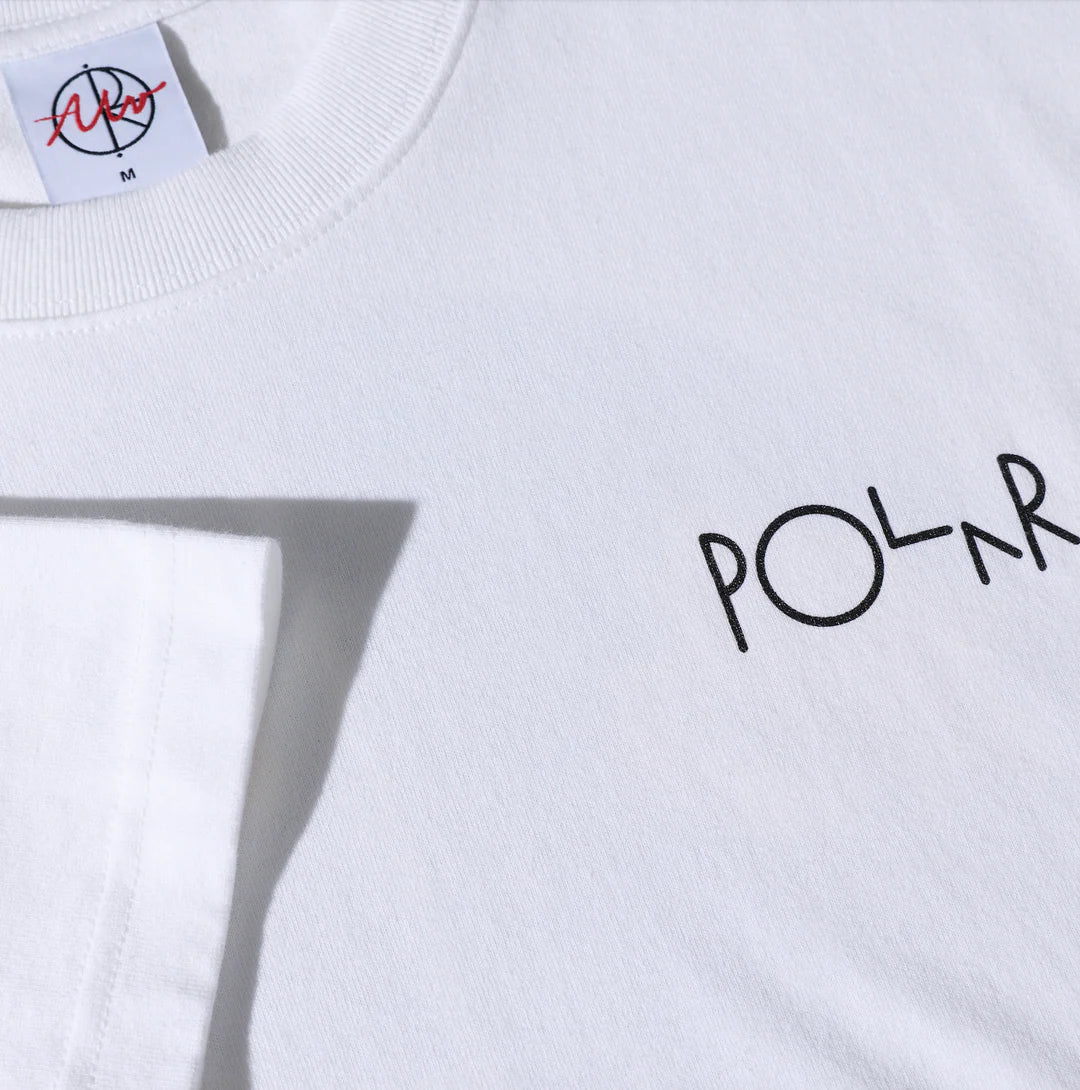 Polar Märtas Roses Fill Logo T-Shirt in White - Goodnews Skateshop