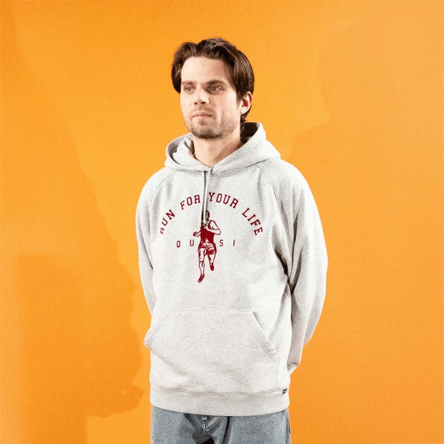 Quasi Run Hoodie in Heather Grey - Goodnews Skateshop