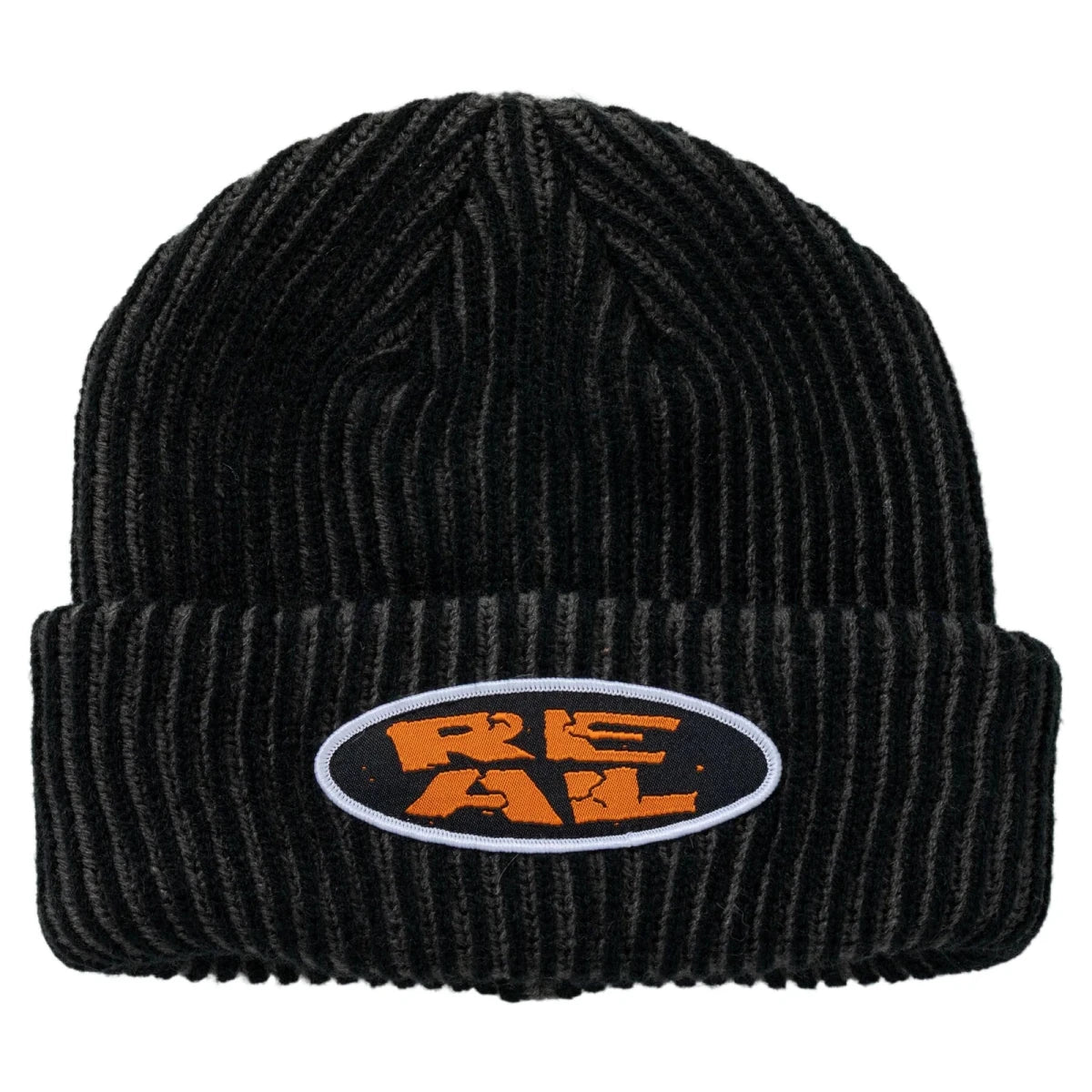 Real Crushed Cuff Beanie in Black/Charcoal - Goodnews Skateshop