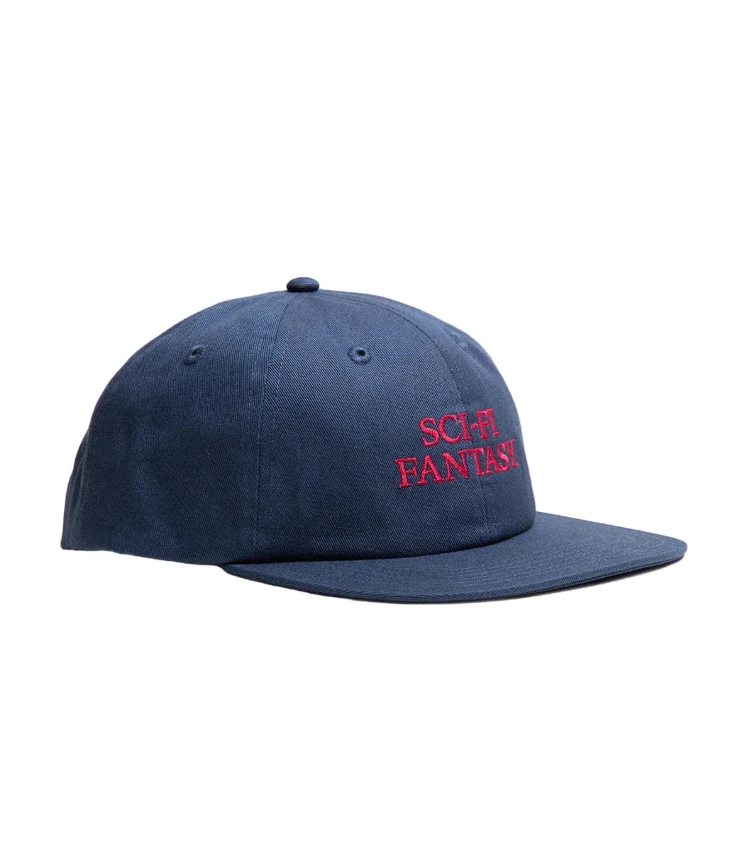 Sci-Fi Fantasy Herringbone Logo Hat in Navy - Goodnews Skateshop