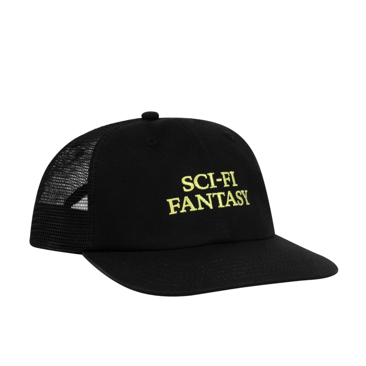 Sci-Fi Fantasy Logo Mesh Hat in Black - Goodnews Skateshop