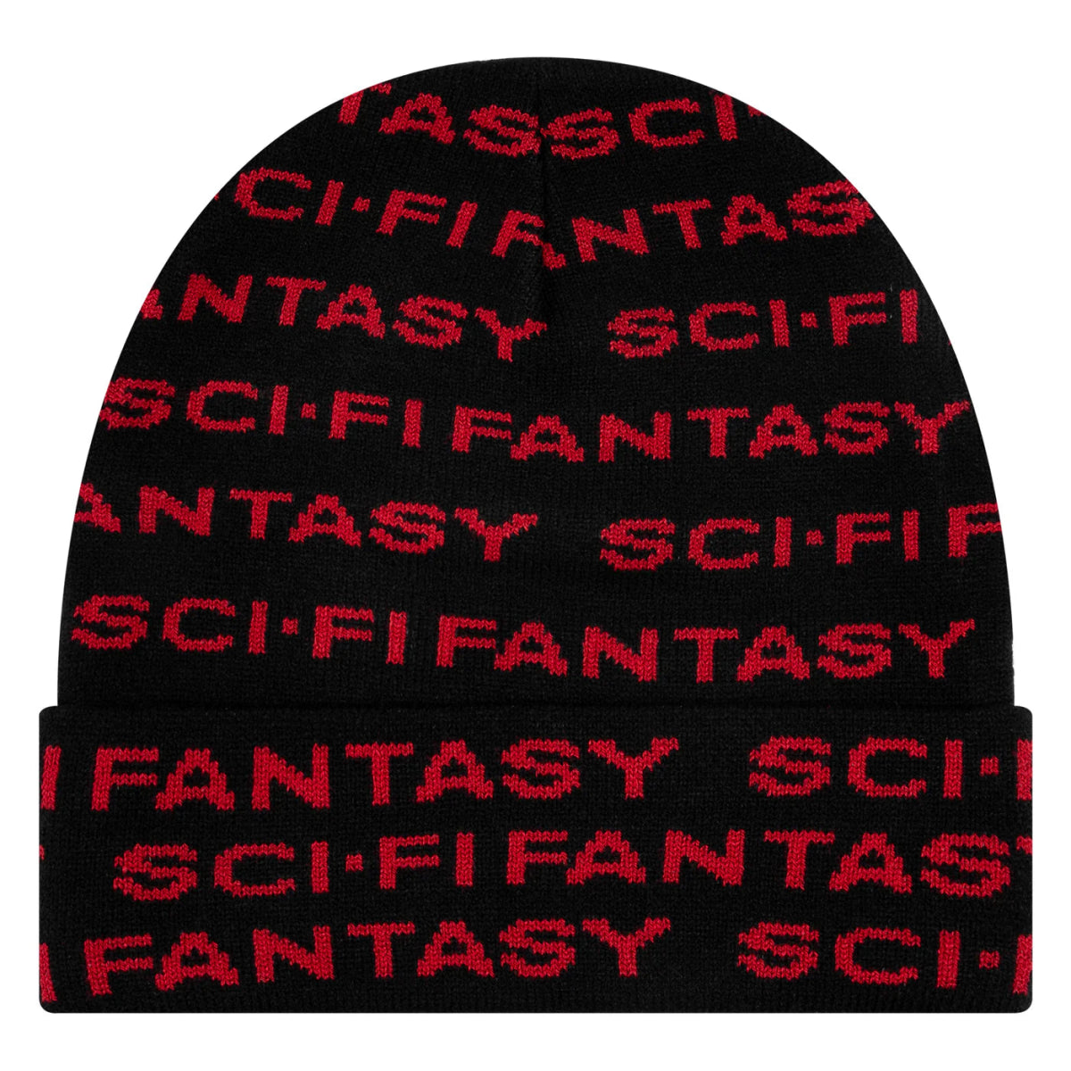Sci - Fi Fantasy Repeat Logo Beanie in Black - Goodnews Skateshop