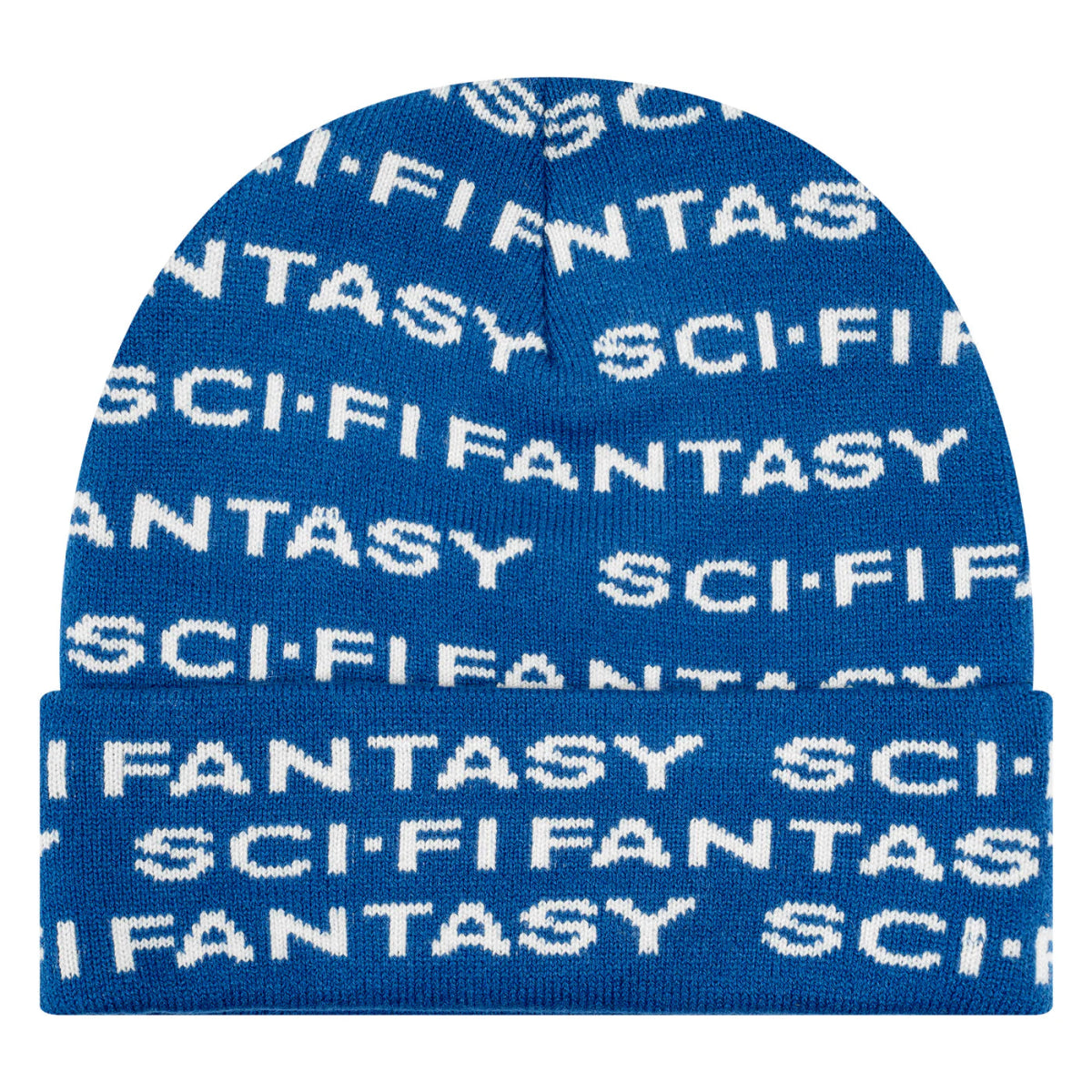 Sci - Fi Fantasy Repeat Logo Beanie in Blue - Goodnews Skateshop