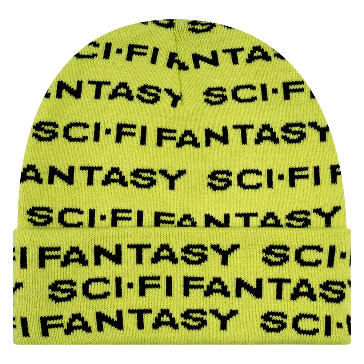 Sci - Fi Fantasy Repeat Logo Beanie in Green - Goodnews Skateshop