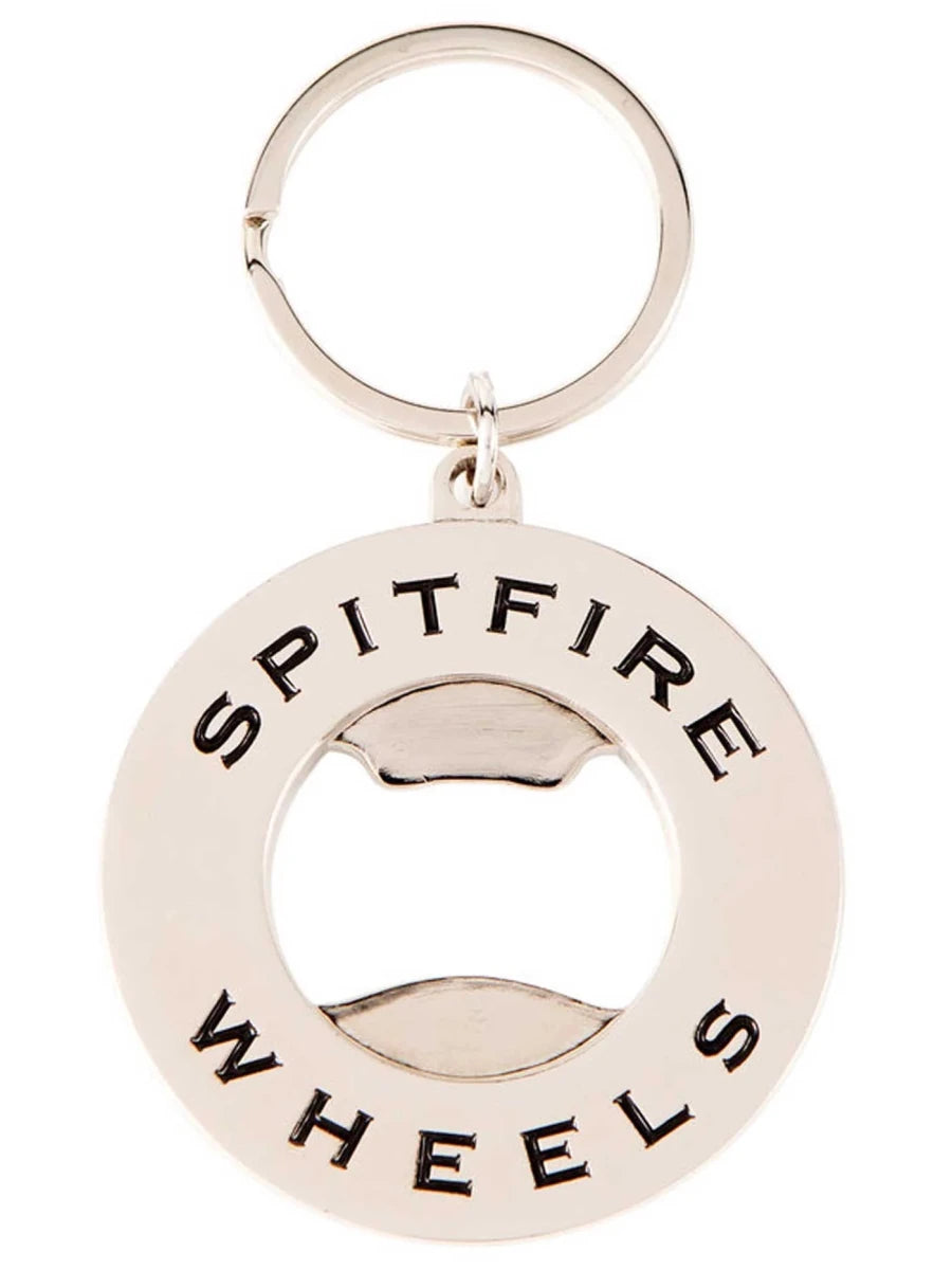 Spitfire Classic Swirl Bottle Opener Keychain in Black/White - Goodnews Skateshop