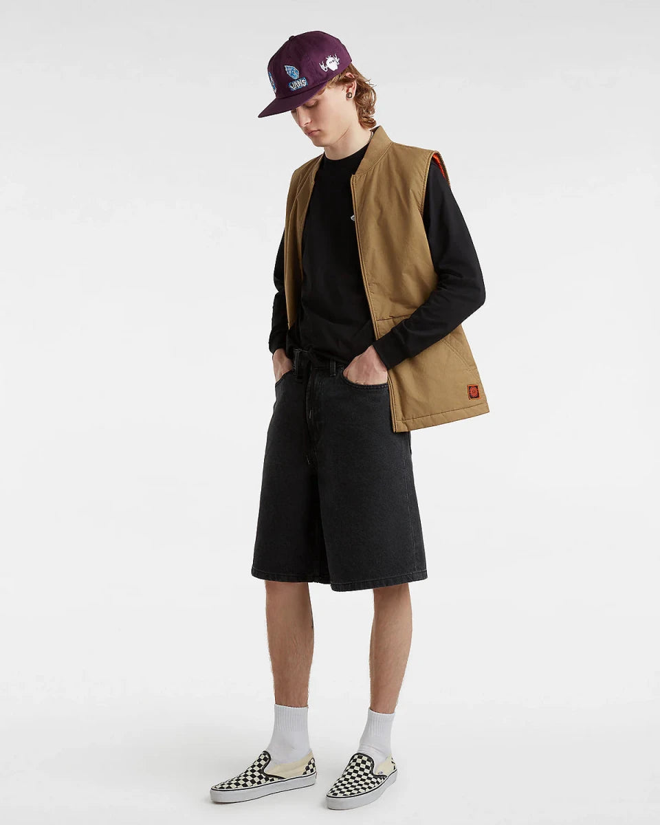 Vans Skate Check - 5 Baggy Denim Shorts in Washed Black - Goodnews Skateshop