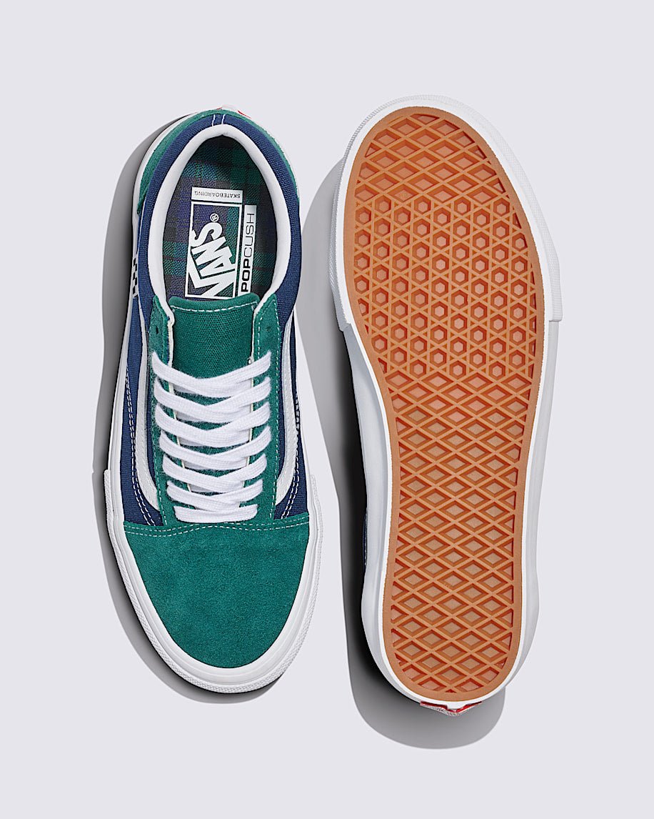 Vans Skate Old Skool in Tartan Green/Blue - Goodnews Skateshop