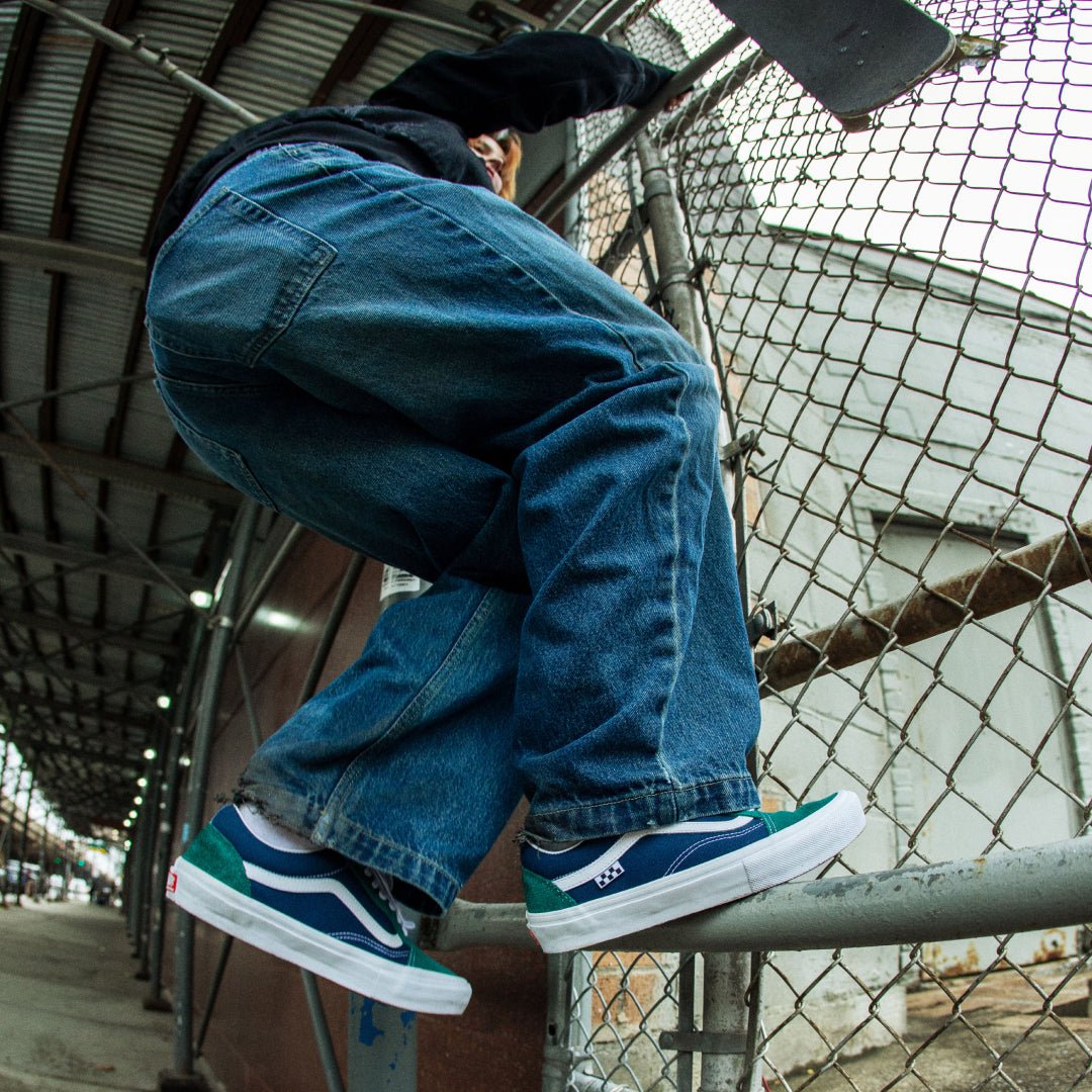 Vans Skate Old Skool in Tartan Green/Blue - Goodnews Skateshop