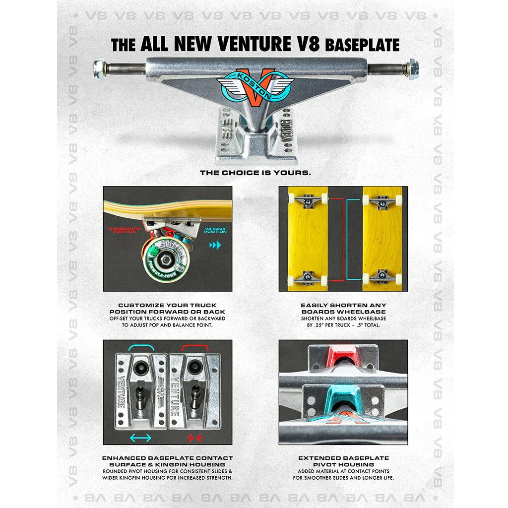 Venture V8 Hi Koston Polished Trucks - 5.8 - Goodnews Skateshop