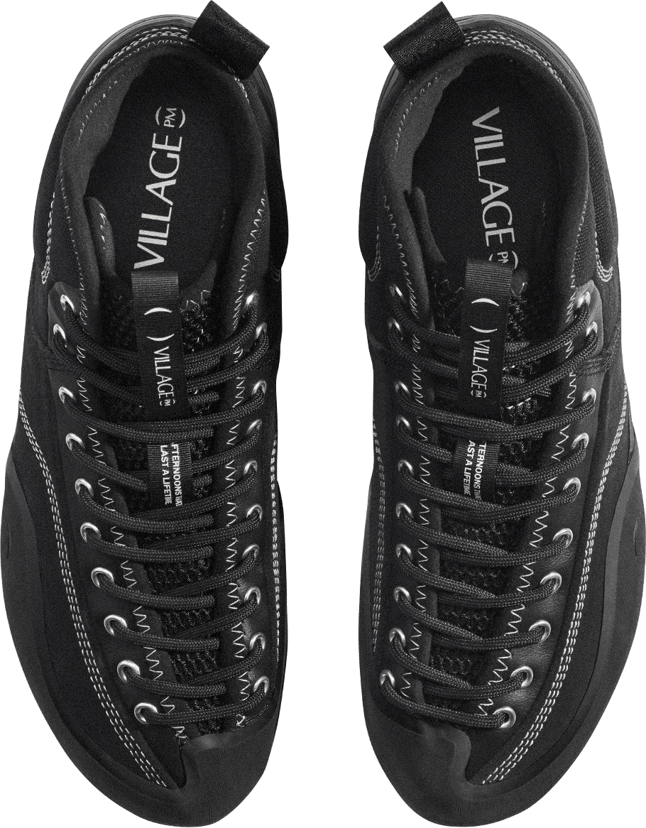 Village PM 1PM Mid in Black/Natural Black - Goodnews Skateshop